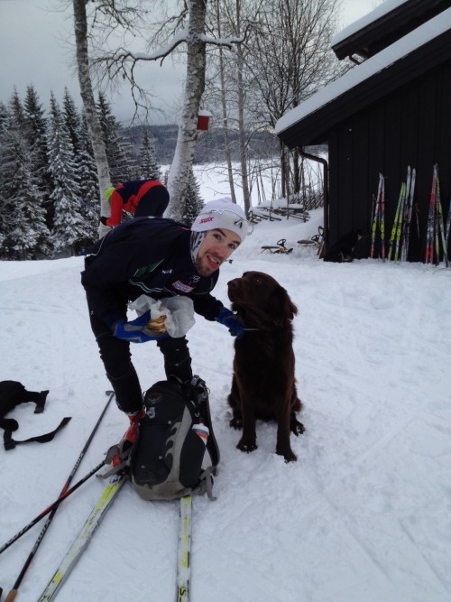 Glad trener og hund